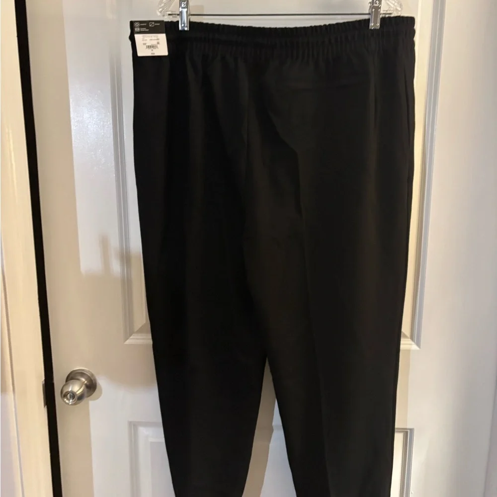 Xersion Relaxed Fit Black Pants with White Piping Sz XL
